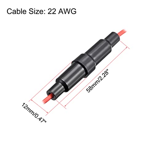 uxcell Inline Screw Type Fuse Holder 22 Gauge AWG 20Pcs for 6mm x 30mm Tube Fuse