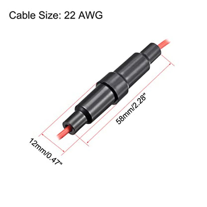 uxcell Inline Screw Type Fuse Holder 22 Gauge AWG 20Pcs for 6mm x 30mm Tube Fuse