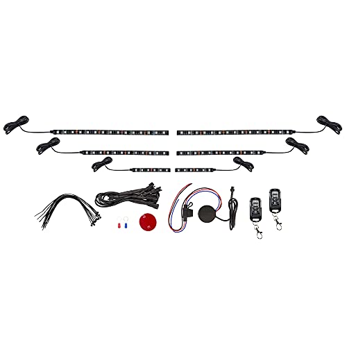 LEDGlow 6pc Advanced Million Color LED ATV UTV Quad 4x4 Accent Underlow Light Kit - 15 Solid Colors - 6 Patterns - Multi-Color Flexible Strips - Includes Waterproof Control Box & 2 Wireless Remotes