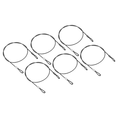 PATIKIL 20 Inch Safety Security Cable Wire, 6 Pack Stainless Steel 50cmx2mm Stage Lights Rope with Double Loop for DJ Lighting Luggage Lock - size: 50cmx2mm