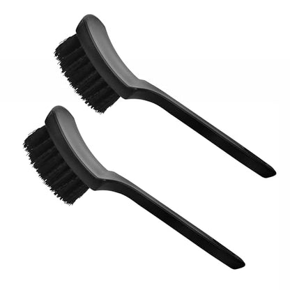 Carpet & Floor Mat Cleaning Brush - 2pcs Black Scrub Brush w/ Wheel Brush for Car Interior & Tires - color: 2pcs Black