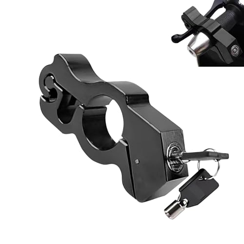 Motorcycle Handlebar Lock, Anti-theft Motorcycle Throttle Lock, Adjustable Brake Handlebar Locking Device, Universal Security Devices for Bicycle Scooter Moped ATV Tricycle (Black) - color: Black