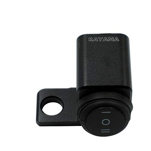 Rayana 12V Motorcycle 10mm Mirror Mount Switch Motorbike Headlight Hazard Brake Fog Lights ON-Off-ON Waterproof Switch Toggle Switch (Color : Left)