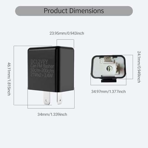4-Pack Adjustable Speed Frequency Flasher Relay for led Turn Signal, Universal Accessory for Motorcycle Modifiedled Turn Signal Relay