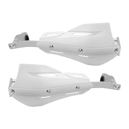 CHIFUN Handguard for 7/8" 22mm and 1 1/8" 28mm Motorcycle Handlebar Brake Lever Protection Hand Guard CNC Aluminum Compatible with ATV Motorbike Motocross Supermoto Racing Dirt Pit Bike - color: White