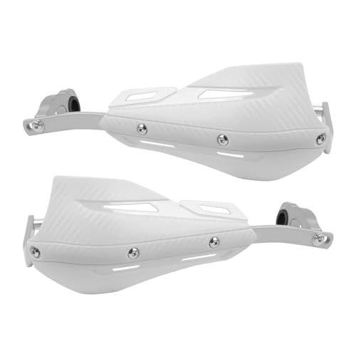 CHIFUN Handguard for 7/8" 22mm and 1 1/8" 28mm Motorcycle Handlebar Brake Lever Protection Hand Guard CNC Aluminum Compatible with ATV Motorbike Motocross Supermoto Racing Dirt Pit Bike - color: White