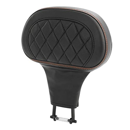 C.C. RIDER Driver Rider Backrest - Pad Diamond 2-Up One-Piece Sissy Bar fit for Harley Touring Road King FLHR Street Glide FLHX Road Glide FLTRX 2009-2023 - color: 04# Brown Rider Backrest