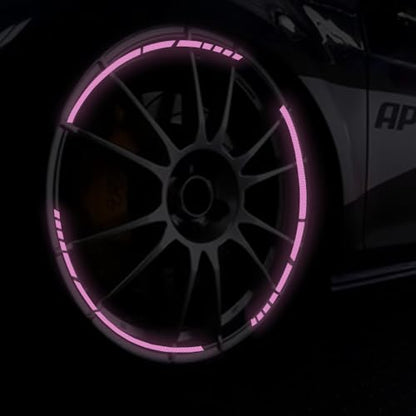 12PCS Reflective Car Wheel Stickers, Night Safety Warning Bicycle Stickers, Anti-Scratch Reflective Rim Decals for Car Motorcycle Cycling Bike (Purple) - color: Purple