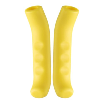 HARFINGTON 1 Pair Bike Brake Lever Cover Silicone Anti-Slip Yellow | Brake Lever Grip Protector Handle Protection Covers Sleeve for Mountain Road Bike Cycling - color: Yellow