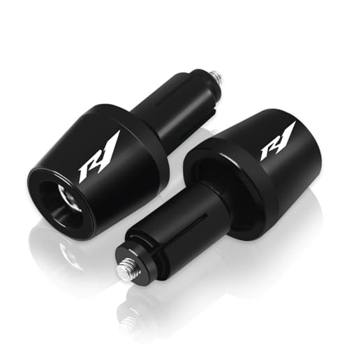 MFGZD R1 Motorcycle Bar End Plugs, CNC Aluminum Alloy Black Handlebar End Plugs Compatible With Yamaha YZF-R1 R1 - size: For R1 Black
