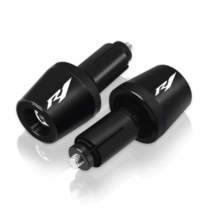 MFGZD R1 Motorcycle Bar End Plugs, CNC Aluminum Alloy Black Handlebar End Plugs Compatible With Yamaha YZF-R1 R1 - size: For R1 Black