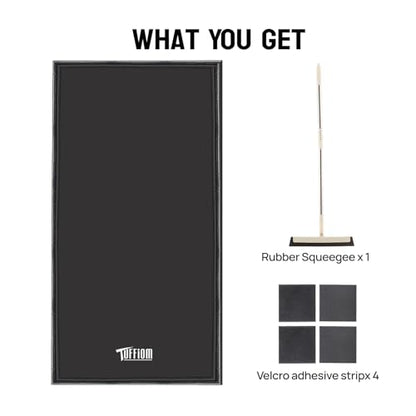 TUFFIOM 7'9" x 18' Containment Mat with Squeegee, Garage Floor Mats for Under Car, Heavy Duty Waterproof Car Parking Mats for Snow Ice Rain Mud Oil - size: 7'9" x 18'