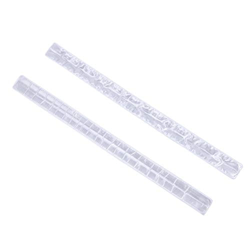LIOOBO 10pcs Reflective Bands Wrist Arm Ankle Leg Safety Reflective Running Gear for Men Women Night Running Cycling Bicycle Silver
