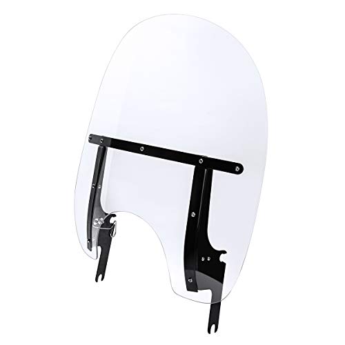 20" Clear Detachable Quick Release Windshield W/Black Brackets For Harley Road King 1994-2023