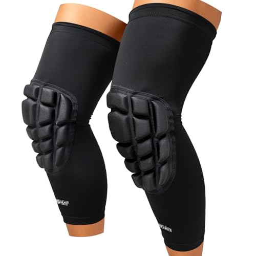 Frelaxy Wrestling Knee Pads, 3D Protective Compression Leg Sleeves, Padded Knee Sleeve for Wrestling, Basketball, Volleyball, Baseball, Knee Protective Gear for Youth, Women & Men (1 Pair) - size: Medium