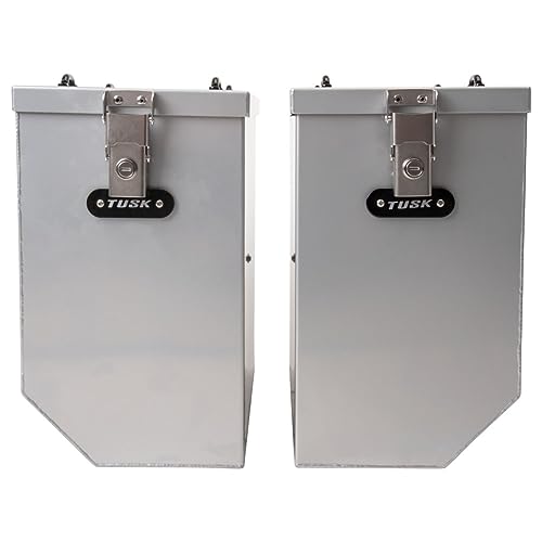 TUSK Aluminum Panniers with Pannier Racks V2 Medium Silver Compatible with Honda CRF300L/ABS 2021-2025/CRF300L/ABS Rally 2021-2025/CRF300LS 2023-2025