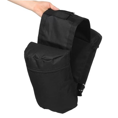 Cabilock Motorcycle Saddlebags and Bike Pannier Bag Set, Black Sturdy Rear Rack Storage, Water-resistant Cycling Luggage for Commuter and Off-road Cyclists