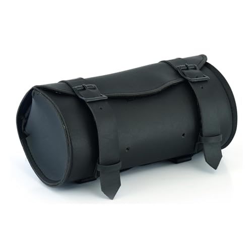Daniel Smart Motorcycle Tool Bag- Premium Synthetic Leather with Classic Round Shaped Design with Pin Buckle Lock, Durable