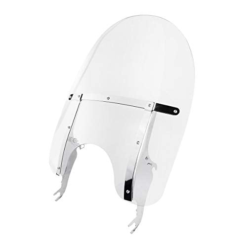 TCMT Detachable Windscreen Windshield Fit For Harley Softail Slim Deluxe Fat Boy Heritage Softail Classic FLS FLSS FLST FLSTC FLSTF FLSTFB FLSTFBS 2000-2017 - color: Style A: Chrome Bracket Windshield