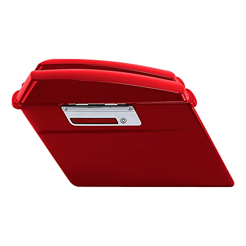 SLMOTO Saddlebags Saddle Bag & Chrome Conversion Bracket For Harley Softail Fatboy FLST Harley-Davidson Softail CVO Convertible FLSTSE3 - color: Red + Black Conversion Brackets