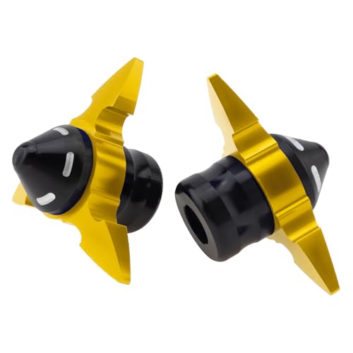 Windance 4pcs Front Wheel Frame Sliders Aluminum Alloy Dart Shape Front Fork Crash Protection Cup for Motorcycles Motocross Moped Scooters Dirt Pit Bikes (Gold) - color: Gold