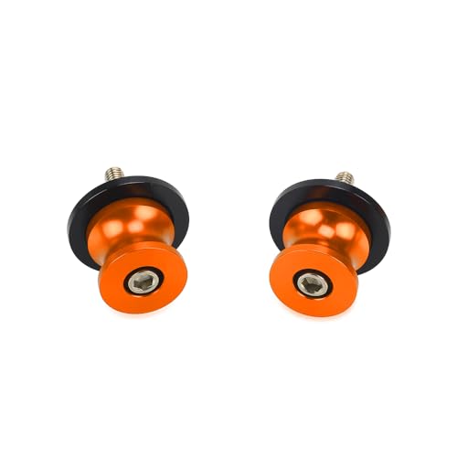 Universal DUKE Spools M10 *1.25 + M10*1.5-2pcs 10mm Swing arm Sliders Spools for Duke 125 200 390 RC125 RC390 FZR 1000/600R/400 Z750 ER-6F ER-6N Versys 1000 (Orange) - color: Aluminum orange