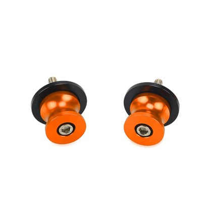 Universal DUKE Spools M10 *1.25 + M10*1.5-2pcs 10mm Swing arm Sliders Spools for Duke 125 200 390 RC125 RC390 FZR 1000/600R/400 Z750 ER-6F ER-6N Versys 1000 (Orange) - color: Aluminum orange