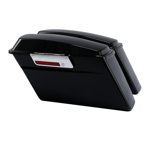 TCMT Hard Saddle bags Saddlebag Trunk Lid Latch Keys Fits For Harley Davidson Road King Road Glide Street Glide Electra Glide Ultra Classic 1994-2013 - color: Vivid Black Chrome Latches#B