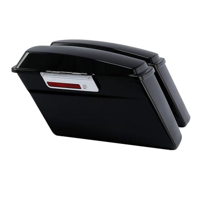 TCMT Hard Saddle bags Saddlebag Trunk Lid Latch Keys Fits For Harley Davidson Road King Road Glide Street Glide Electra Glide Ultra Classic 1994-2013 - color: Vivid Black Chrome Latches#B