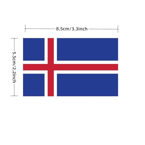 4 PCS Flag Stickers - Iceland Flag Stickers Decals for Cup Computer Laptop Car Bumper Window Helmet Musical Instrument with Smooth Surface - size: Iceland