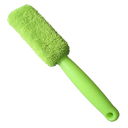 Premium Car Cleaning Tools - Wheel Tire Brush & Microfiber Twist Braided Cloth, Essential Auto Detailing Accessories for Spotless Shine (2, Green) - color: Green