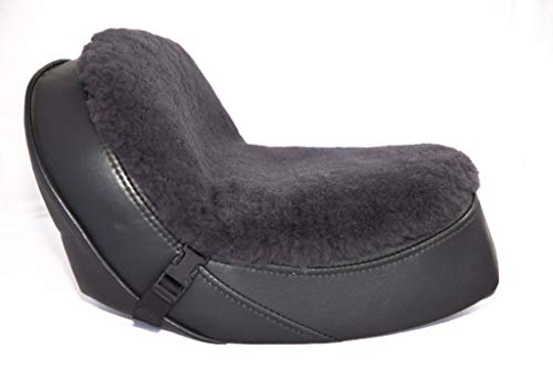 X-Large Sheepskin Buttpad® - Motorcycle Seat Pad (Charcoal Sheared) - color: Charcoal Sheared