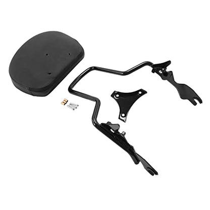 Detachable Sissy Bar Upright Passenger Backrest Pad & Air Wing Two Up Luggage Rack Fit for Harley Touring Road King Street Glide Road Glide 2009-2025 - color: Black #1