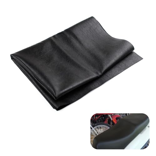 Motorcycle Seat Cover, Waterproof Sun Resistant Seat Protector, High-elasticity Anti-scratch PVC Leather Cover, DIY Modification Accessory for ATV Scooter Moped Mini Bike (Black)