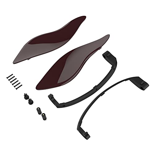 Advanblack Billiard Burgundy Side Wings Air Deflectors, Fairing Side Wing Windshield, Fairing Side Shield, Adjustable Wind Deflectors, Compatible for Harley Touring Street Electra Glide 2014-2023 - color: Billiard Burgundy