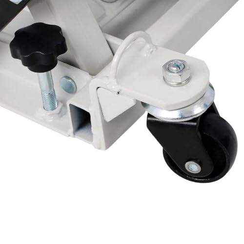 Hydraulic Motorcycle Lift Jack 1500 LBS, Portable Scissor Hoist Table with Wide Deck, Safety Pin & 4 Wheels for Street Bikes, Cruiser Bikes, Touring Motorcycles, ATV & UTV