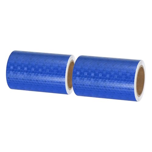 PATIKIL Reflective Tape, 2 Roll 4 Inch x 10 ft Waterproof Self Adhesive High Visibility Caution Warning Safety Tape Outdoor Reflector for Trucks Trailers Cars, Blue - color: Blue, size: 4 Inch x 10 ft