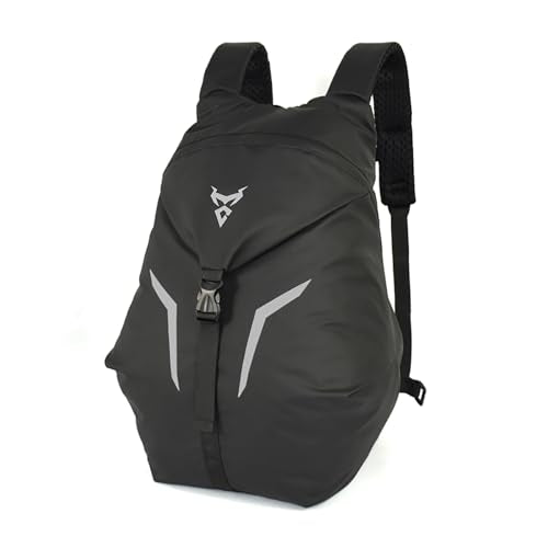 Motorcycle Helmet Backpack, 31L Large Capacity Helmet Bag for Full Face Helmets, Waterproof Riding Rucksack with Laptop Sleeve for Daily Commuting, Touring & Grocery Shopping, Men & Women (Gray) - color: Gray