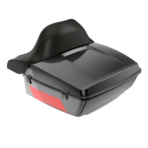 Advanblack 2025 Road Glide King Tour Trunk Pack Black Latch Wrap-Around Backrest Compatible with 1997-2025 Harley Touring Road Glide, Street Glide, Electra Glide (Hot Lap) - color: Hot Lap