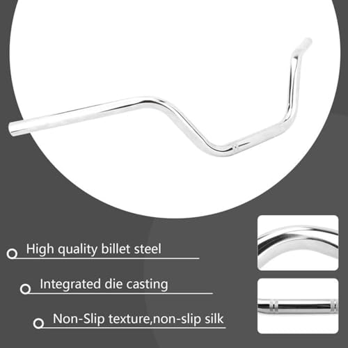AnXin Motorcycle 7/8" Drag Handlebars High-Rise Tracker Handle Bars Universal For Sportster XL 883 1200 Cruiser Bobber Custom Chopper Softail Dyna Tour Glide Road CG125 Chrome - color: chrome