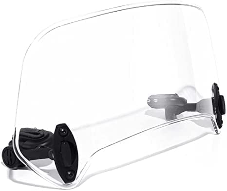 Universal Motorcycle Windshield Extension Adjustable Windscreen Spoiler Clamps for Kawasaki Yamaha Harley Suzuki Buell Ducati Aprilia(280mm Transparent) - color: 280mm transparent