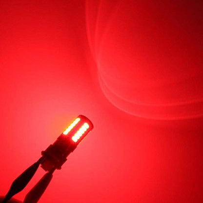 Alla Lighting 2800lm 3156 3157 LED Strobe Brake Lights Bulbs, Pure Red Xtreme Super Bright T25 Wedge 5730 33-SMD 12V Flashing Stop Lamps 3057 3457 4157 4057 3056 3057K 4057KX 3157LL