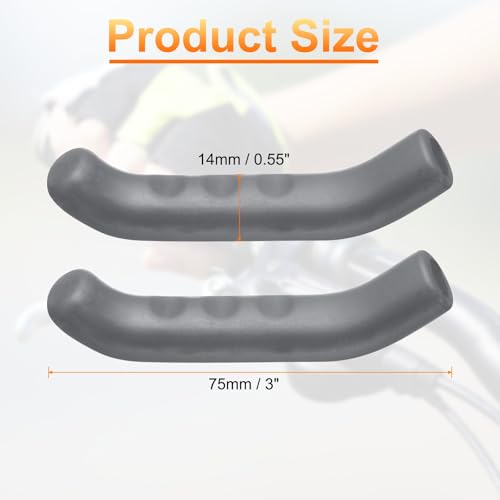 HARFINGTON 3 Pairs Bike Brake Lever Cover Silicone Brake Lever Grip Protector Anti-Slip Brake Handle Protection Covers Sleeve for Mountain Road Bike Cycling, Grey - color: Gray
