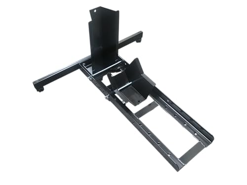 MaxxHaul Motorcycle Wheel Chock Heavy‑Duty Steel Front Tire Stand Fits 15" to 22" Wheels Self Locking Cradle for Trailers Garages and Shops 1800 lb Capacity Black Powder Coat (70271)