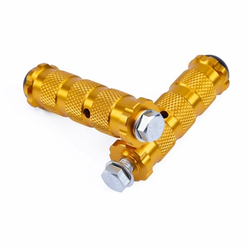 PROCNC Universal Anti-slip 8mm Motorcycle Foot Pegs with Install Bolts Foot Pegs Fit for Aprilla Honda Kawasaki Ducati Suzuki Yamaha Triumph MV etc (Gold) - color: gold
