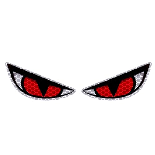 Reflective Funny Evil Eye Decal Sticker Motorcycle Stickers with Smile Face, Waterproof PVC Sticker for Motorcycles, Motorcycle Helmet, Skateboard, Car and Off-Road Motorcycles