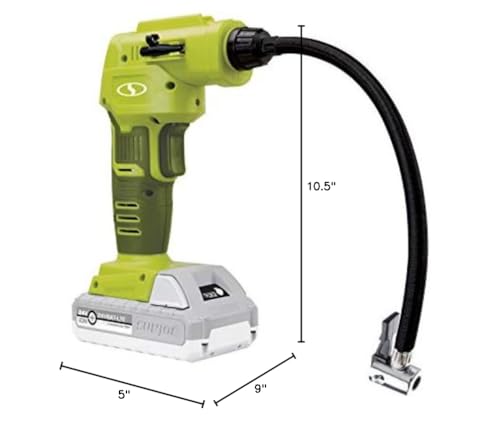 Sun Joe 24V-AJC-AJV-LTE 24V IONMAX High Volume Inflator & Portable Air Compressor Kit, w/ 2.0-Ah Battery + Charger, Storage Bag, 3 Inflation Adapters, and Nozzle Pin Attachments - style: Inflator + Compressor Kit (w/ 2.0-Ah Battery + Charger)