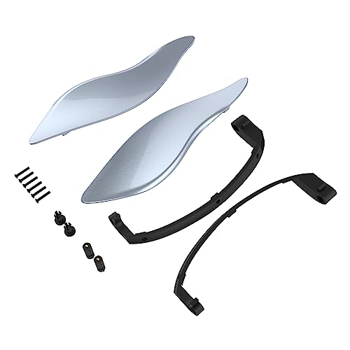 Advanblack Atlas Silver Metallic Side Wings Air Deflectors, Fairing Side Wing Windshield, Fairing Side Shield, Adjustable Wind Deflectors, Compatible for Harley Touring Street Electra Glide 2014-2023 - color: Atlas Silver