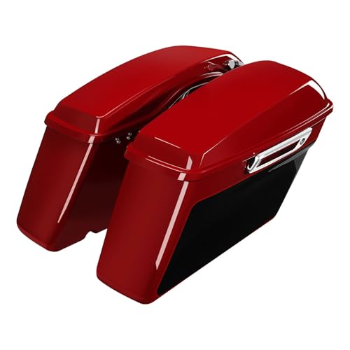 HR3 21RGS Billiard Red/Vivid Black Hard Saddlebags Compatible with 2021 Road Glide Special FLTRXS (Replace for OEM) Fit for 2014-2023 Harley Touring Models - color: Billiard Red / Vivid Black 2021RGS