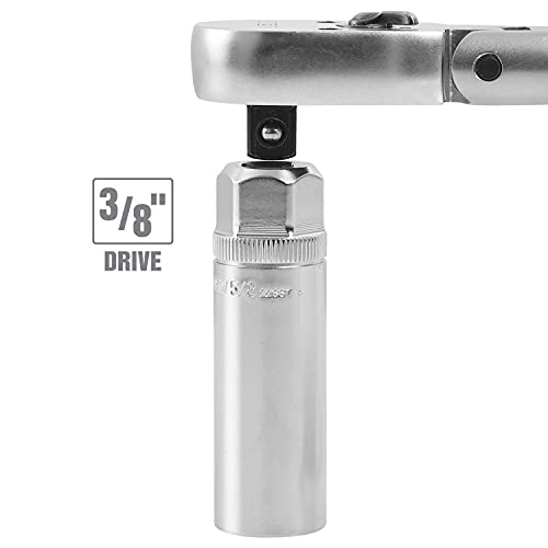 OEMTOOLS 22887 5/8 Spark Plug Socket, 3/8 Drive Magnetic Spark Plug Socket for Engine Tune Ups, Oil-Resistant Chrome Finish, S2 Alloy Steel - style: 16 millimeter